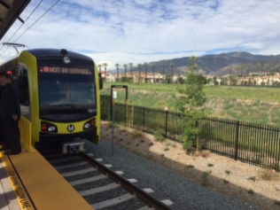 The new Kinkisharyo train, which will be taking passengers on the new Gold Line extension.